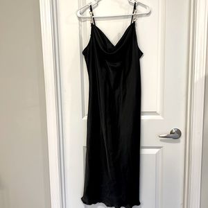 Black silk dress size L